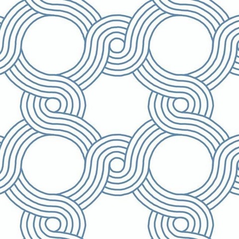 Blue The Twist Geometric Wallpaper