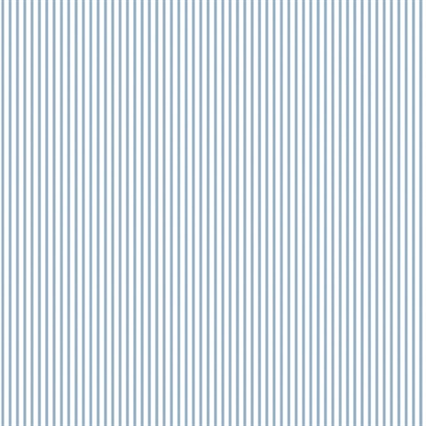 Blue Thin Candy Stripe Wallpaper