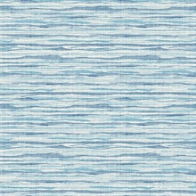 Blue Wave Horizontal Stringcloth Watercolor Wallpaper