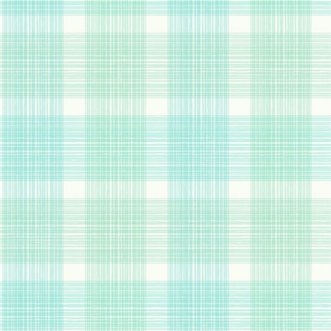 Blue, White & Green Commercial Plaid Wallpaper