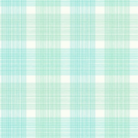 Blue, White & Green Commercial Plaid Wallpaper