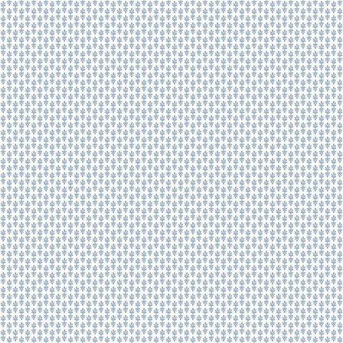 Blue & White Petal Modern Fleur de lis Wallpaper