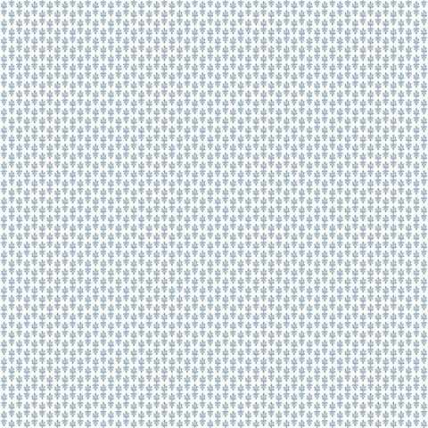 Blue & White Petal Modern Fleur de lis Wallpaper