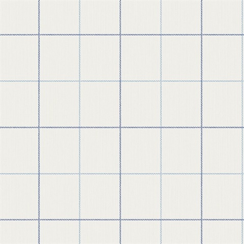 Blue & White Skinny Lined Ginham Wallpaper