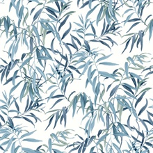 Blue Willow Leaf Wallpaper