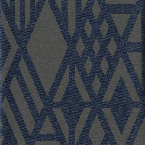 Blue Wrought Iron Geometric Wallpaper