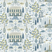 Blue & Yellow Large 18th Century Farmhouse Rifle Paper Wallpaper