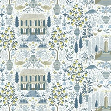 Blue &amp; Yellow Large 18th Century Farmhouse Rifle Paper Wallpaper