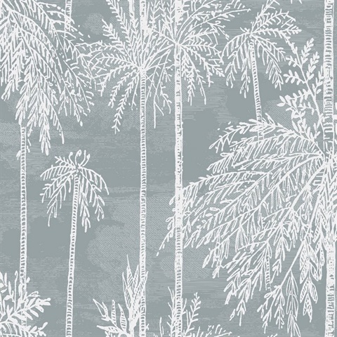 Bluestone Palm Tree Grove Wallpaper