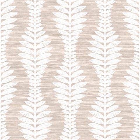 Blush Carina Leaf Ogee Wallpaper