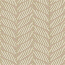 Blush & Gold Large Braided Leaf Wallpaper