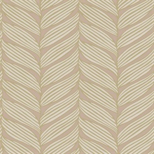 Blush & Gold Large Braided Leaf Wallpaper