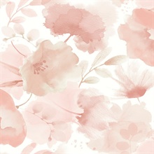 Blush Large Watercolor Floral Wallpaper