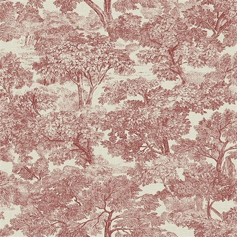 Blyth Red Toile Wallpaper