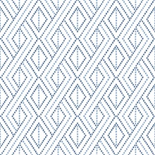 Boho Grid Geometric Denim Blue Peel and Stick Wallpaper
