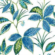 Boho Leaf Trail Botanical Lagoon Peel and Stick Wallpaper