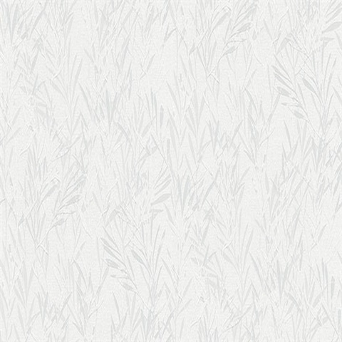 Bondi Light Grey & Silver Leaf Reeds Wallpaper