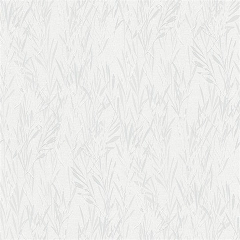 Bondi Light Grey & Silver Leaf Reeds Wallpaper