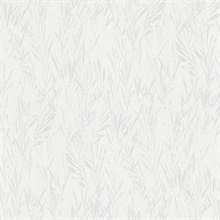 Bondi Light Grey &amp; Silver Leaf Reeds Wallpaper