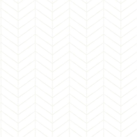 Bone Bison Bone Herringbone Wallpaper