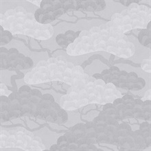 Bonsai Grove Light Grey Wallpaper