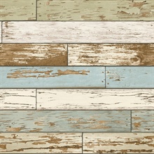 Borough Blue Scrap Wood Wallpaper