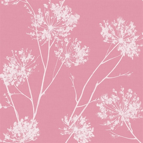 Botanical One O'Clocks Pink Peel and Stick Wallpaper