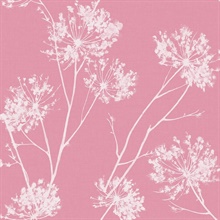 Botanical One O'Clocks Pink Peel and Stick Wallpaper