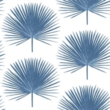 Botanical Palmetto Palm Coastal Blue Peel and Stick Wallpaper