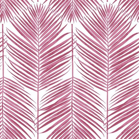 Botanical Paradise Palm Cerise Pink Peel and Stick Wallpaper