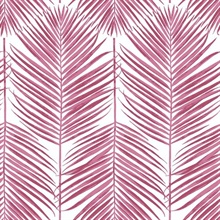 Botanical Paradise Palm Cerise Pink Peel and Stick Wallpaper