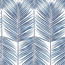 Botanical Paradise Palm Coastal Blue Peel and Stick Wallpaper