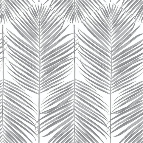 Botanical Paradise Palm Daydream Grey Peel and Stick Wallpaper