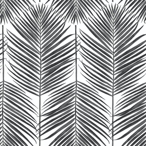 Botanical Paradise Palm Ebony Peel and Stick Wallpaper