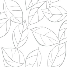 Botanical Tossed Leaves Daydream Grey Peel and Stick Wallpaper