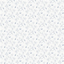 Botanical Trail Blue Wallpaper