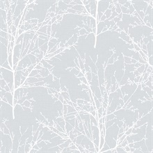 Botanical Tree Branches Daydream Grey Peel and Stick Wallpaper