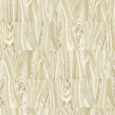 Boulders Champagne Glitter Marble Wallpaper