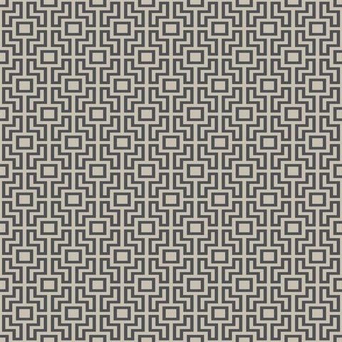 2782-24530 | Boxwood Black Geometric | Wallpaper Boulevard