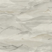 Bozeman Watercolor Mountains Grey Wallpaper