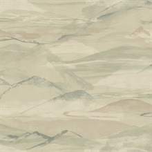 Bozeman Watercolor Mountains Moss Wallpaper