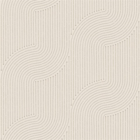 Braddock Bisque Art Deco Geometric Wallpaper