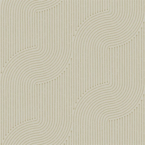 Braddock Taupe & Gold Art Deco Geometric Wallpaper