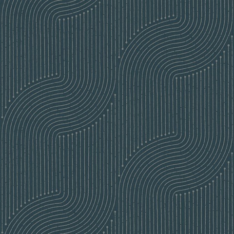 Braddock Teal Art Deco Geometric Wallpaper