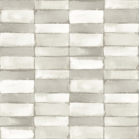 Braden Silver Distressed Tile Wallpaper