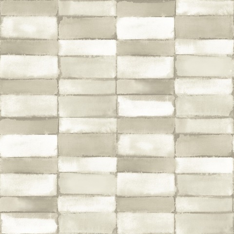 Braden Taupe Distressed Tile Wallpaper