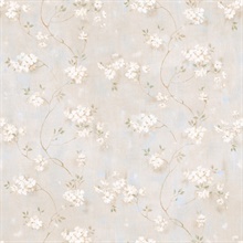 Braham Grey Country Floral Scroll Wallpaper