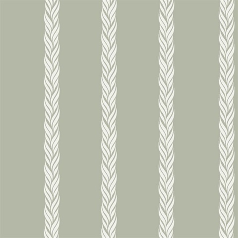 Braided Stripe Green Wallpaper