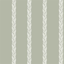 Braided Stripe Green Wallpaper