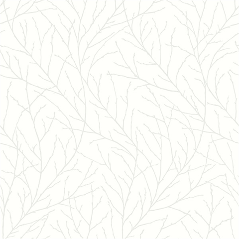 Branches Off-White Trees Wallpaper
